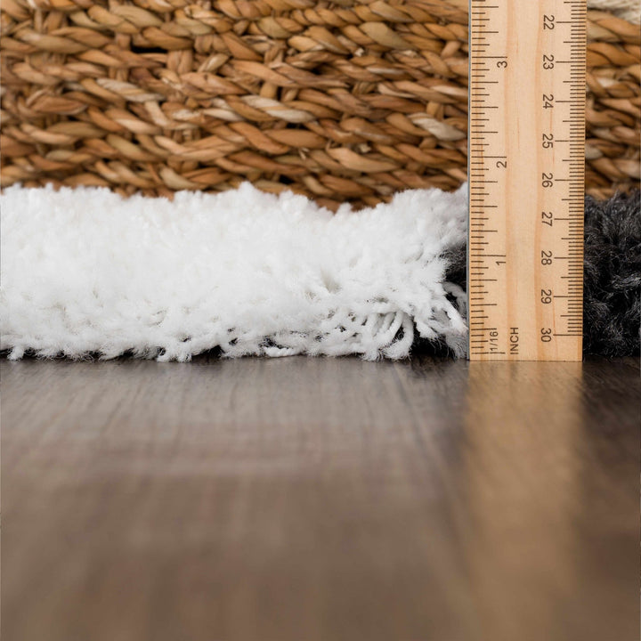 Modern geometric Black and White Checkboard style Plush pile Area Rug - The Rug Decor
