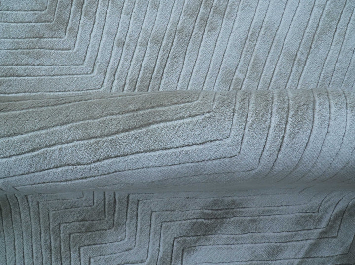 Modern geometric Design Beige Hand Loom 10x13 Art Silk Rug - The Rug Decor