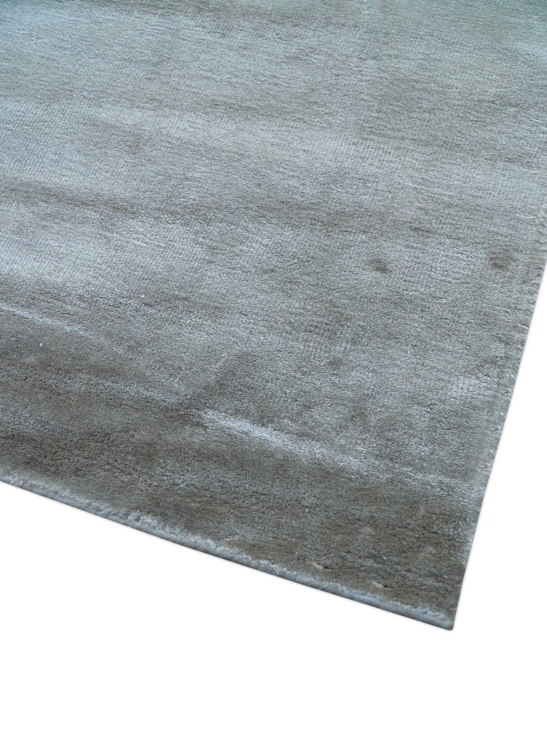 Modern geometric Design Beige Hand Loom 10x13 Art Silk Rug - The Rug Decor