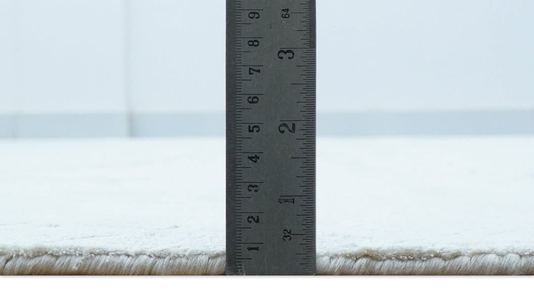 Modern geometric Design Beige Hand Loom 10x13 Art Silk Rug - The Rug Decor