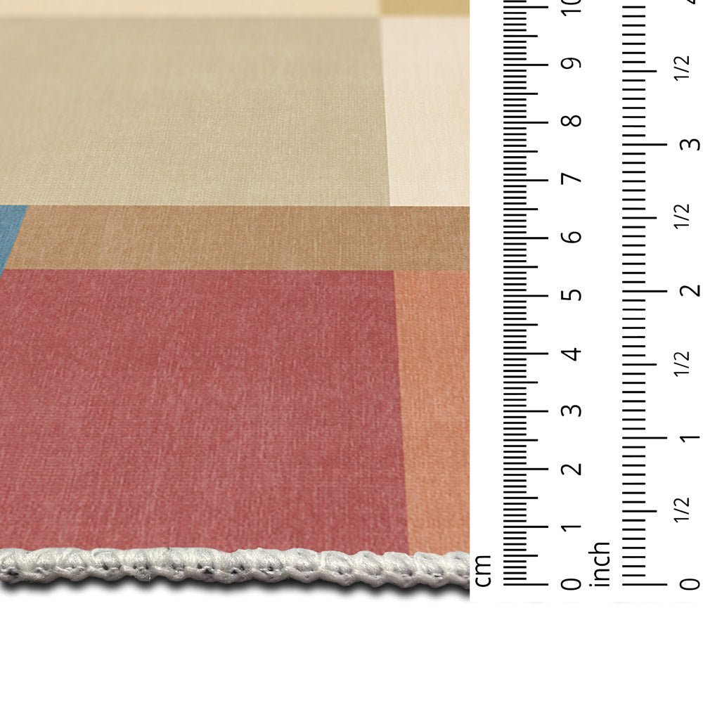 Modern geometric Multicolor Machine Woven Cotton Area Rug - The Rug Decor