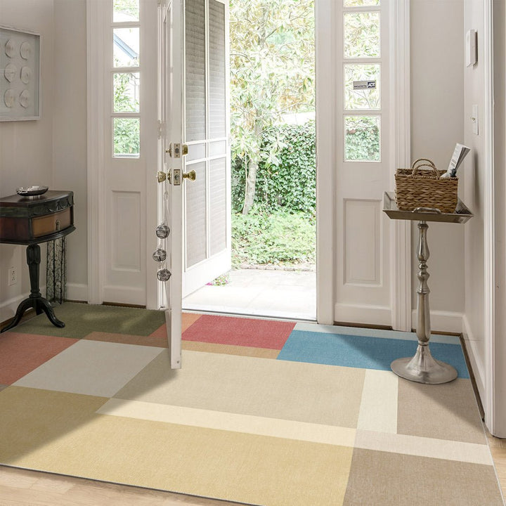 Modern geometric Multicolor Machine Woven Cotton Area Rug - The Rug Decor