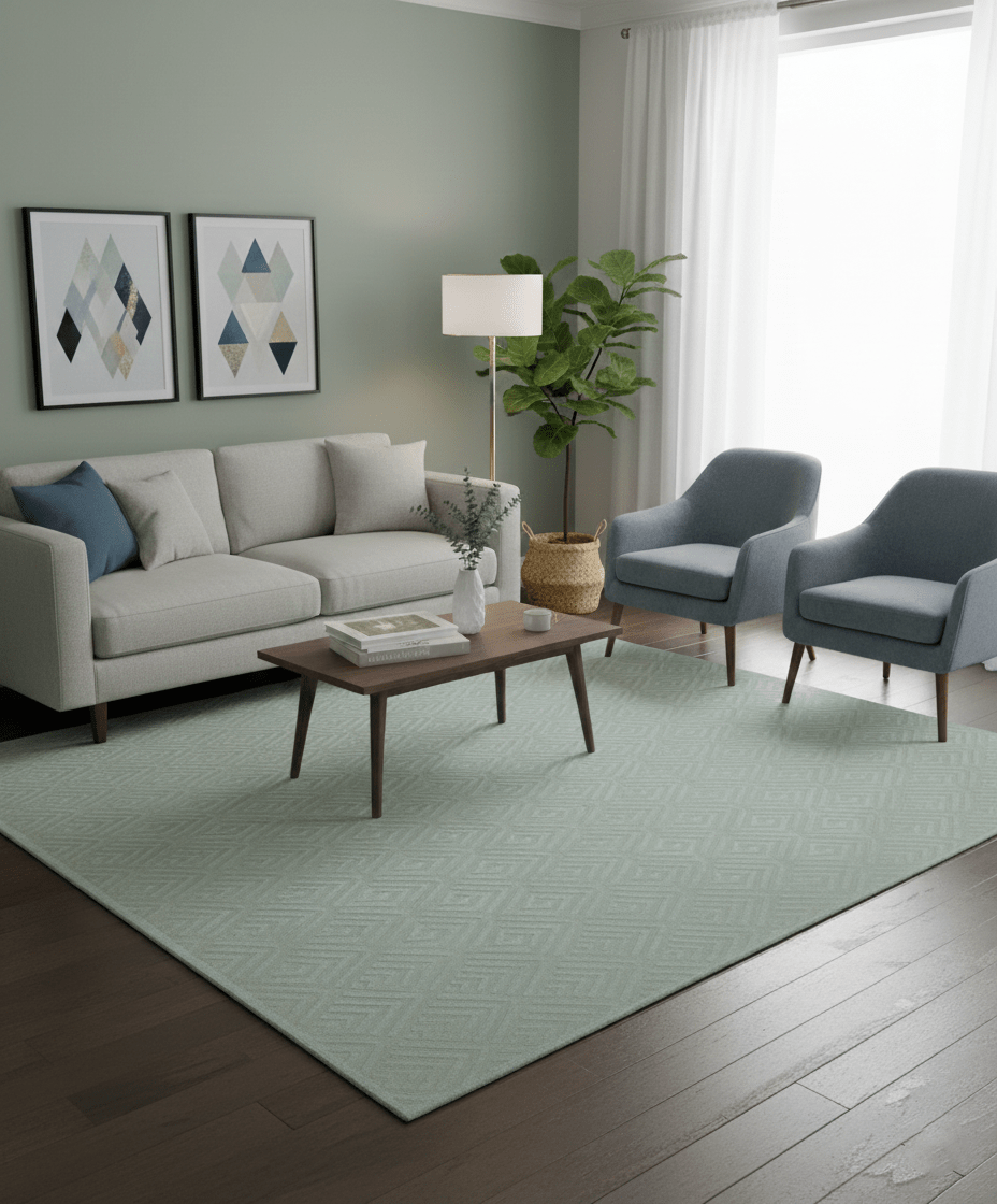 Modern Geometric Pattern Ivory And Beige Hand Knotted 9x12 Area Rug - The Rug Decor