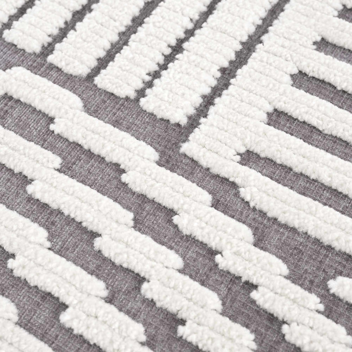 Modern Geometrical Arc Texture Ivory and Purple Washable Area Rug - The Rug Decor
