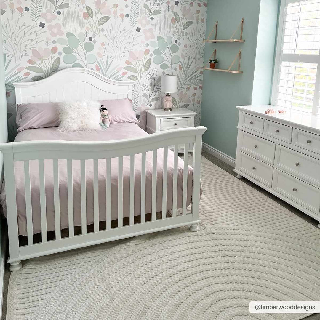 Modern Geometrical Arc Texture Ivory Washable Area Rug - The Rug Decor
