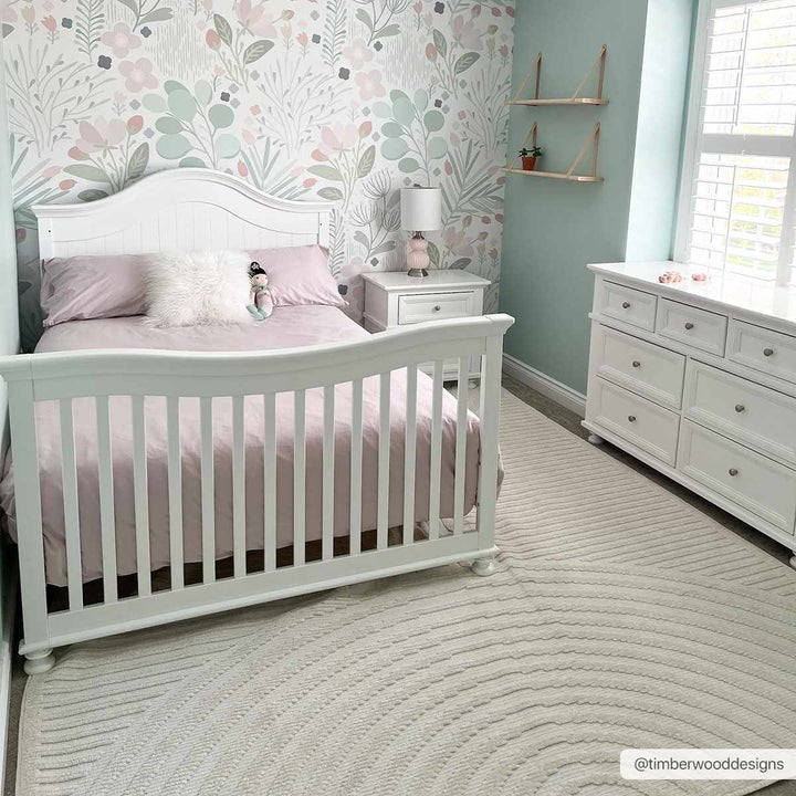 Modern Geometrical Arc Texture Ivory Washable Area Rug - The Rug Decor