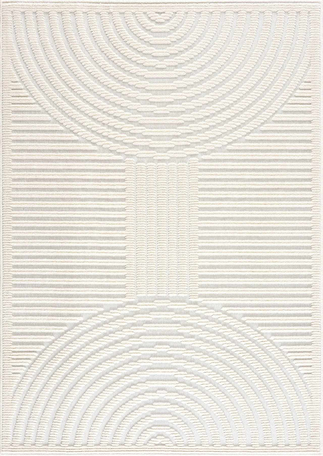 Modern Geometrical Arc Texture Ivory Washable Area Rug - The Rug Decor