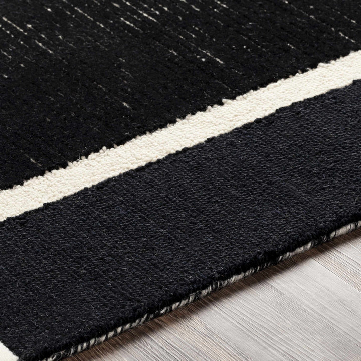 Modern Geometrical Beige and Black Hand Tufted Multi Size Wool Area Rug - The Rug Decor