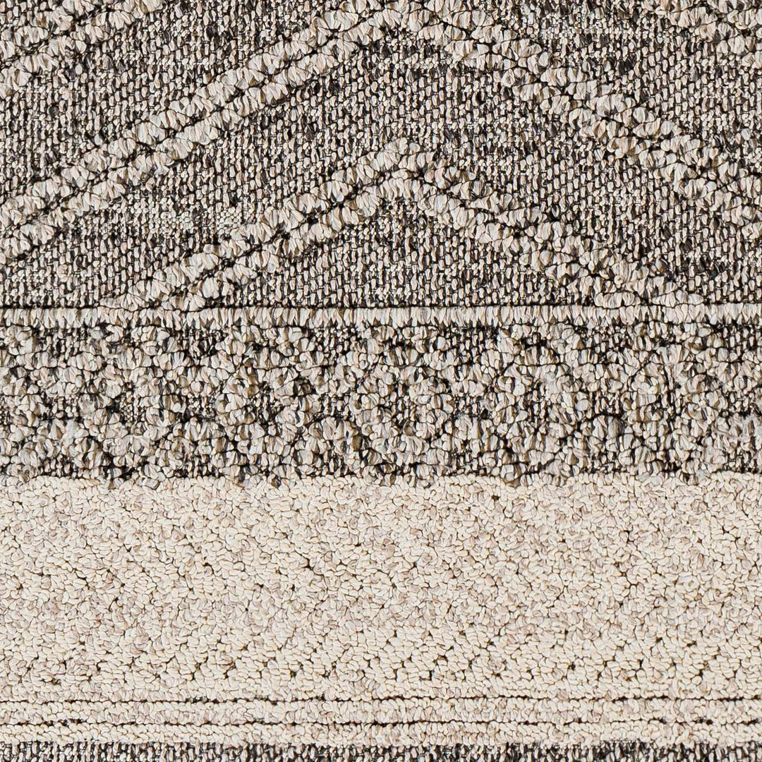 Modern Geometrical Beige and Charcoal Chevron Design Outdoor Safe Area Rug - The Rug Decor