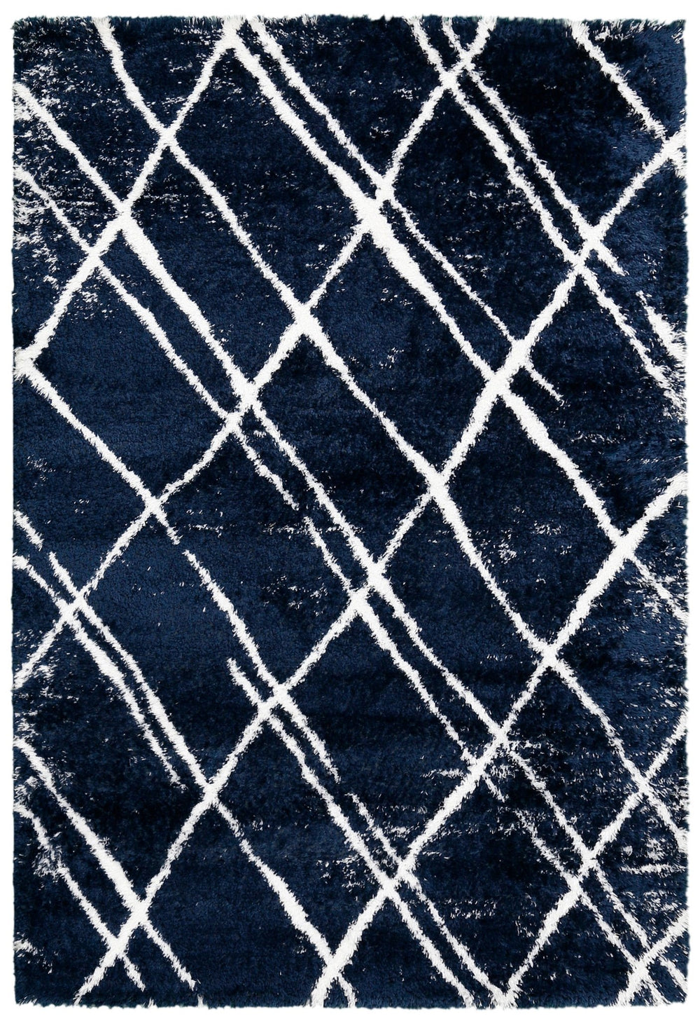 Modern Geometrical Blue Machine Woven 5x7 Area Rug - The Rug Decor