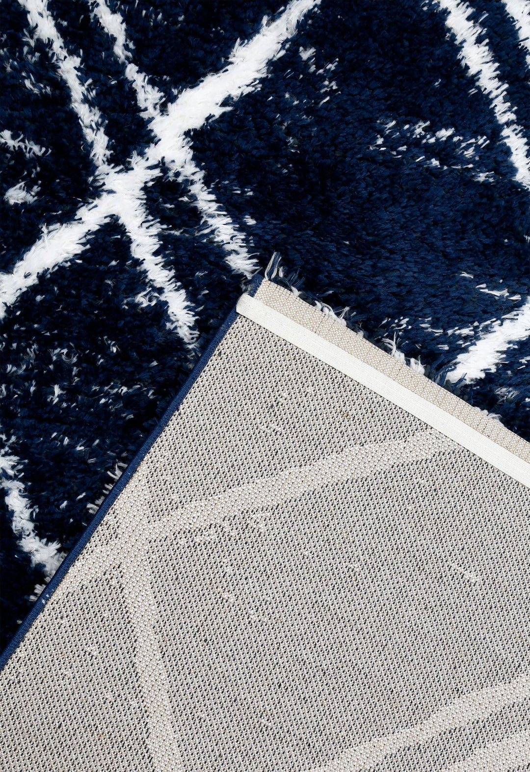 Modern Geometrical Blue Machine Woven 5x7 Area Rug - The Rug Decor