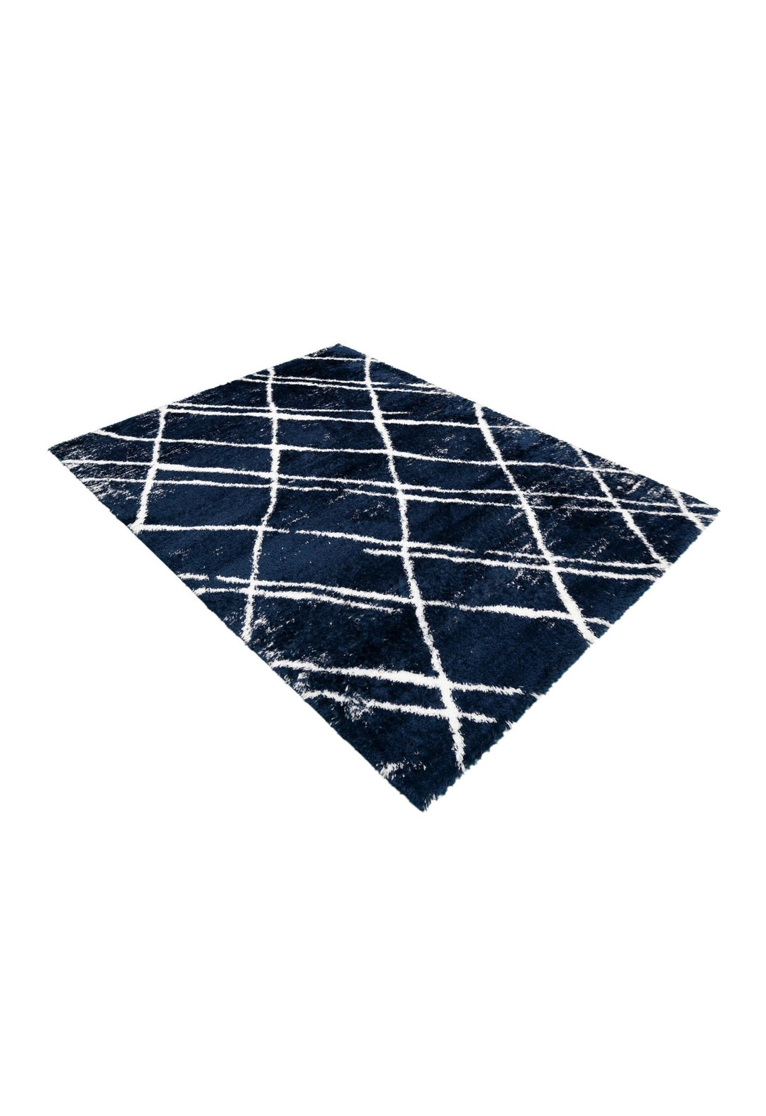 Modern Geometrical Blue Machine Woven 5x7 Area Rug - The Rug Decor