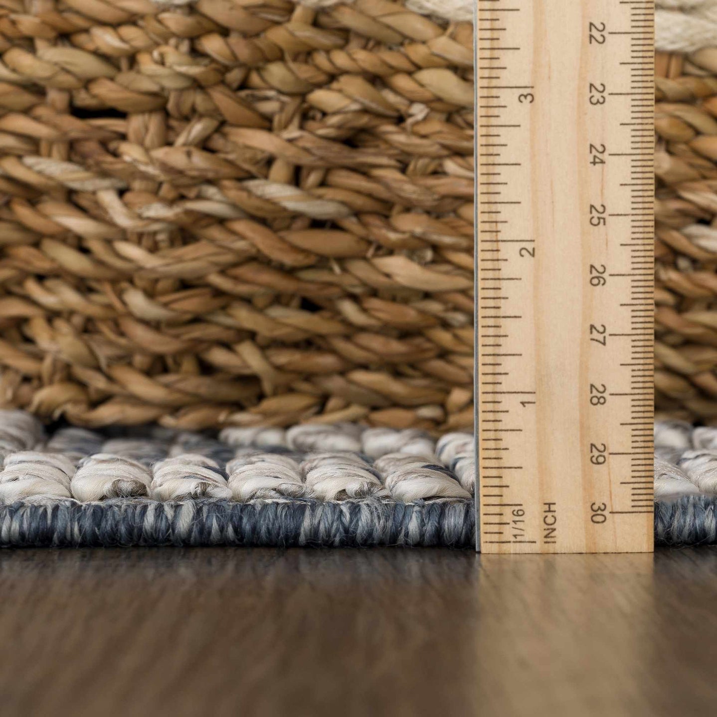 Modern Geometrical Carved Texture Blue and Ivory Outdoor Safe Area Rug - The Rug Decor