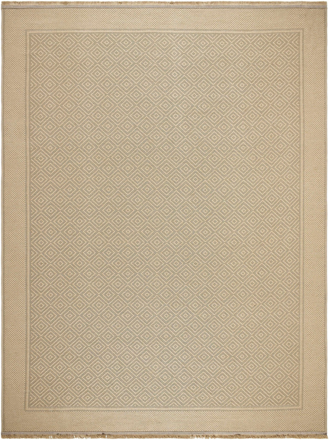 Modern Geometrical Design Beige Machine Woven Jute Area Rug - The Rug Decor