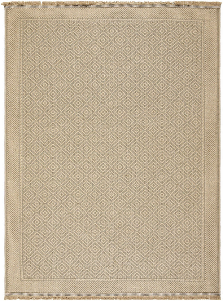 Modern Geometrical Design Beige Machine Woven Jute Area Rug - The Rug Decor