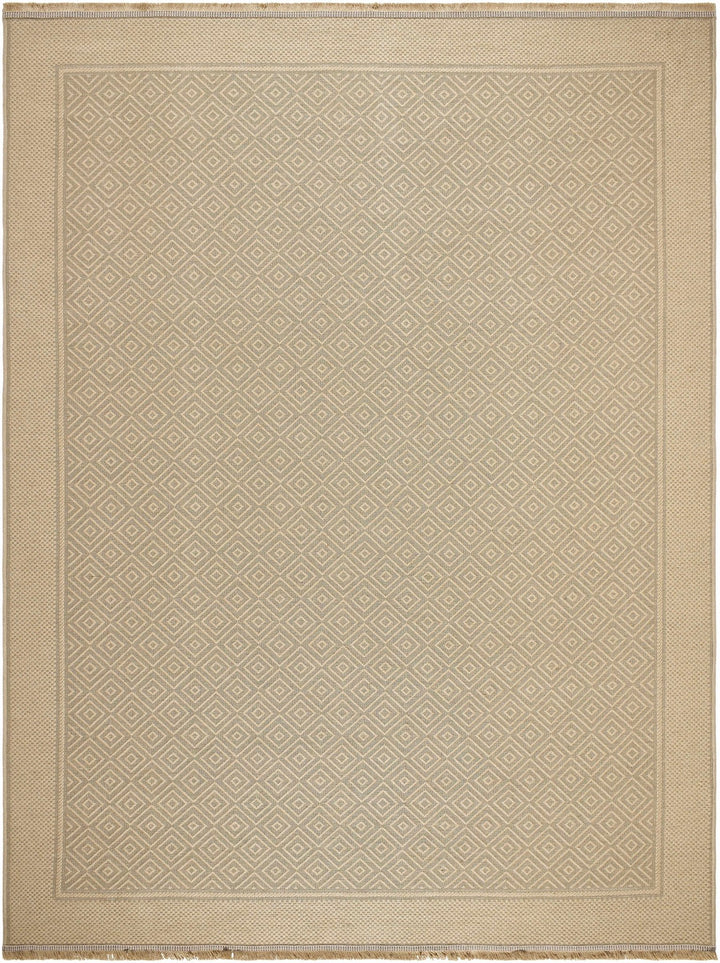 Modern Geometrical Design Beige Machine Woven Jute Area Rug - The Rug Decor