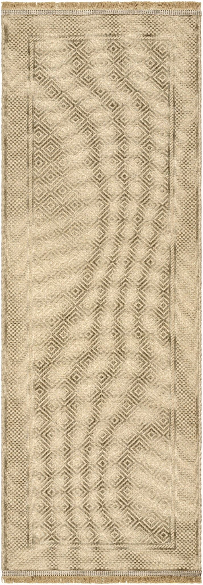 Modern Geometrical Design Beige Machine Woven Jute Area Rug - The Rug Decor