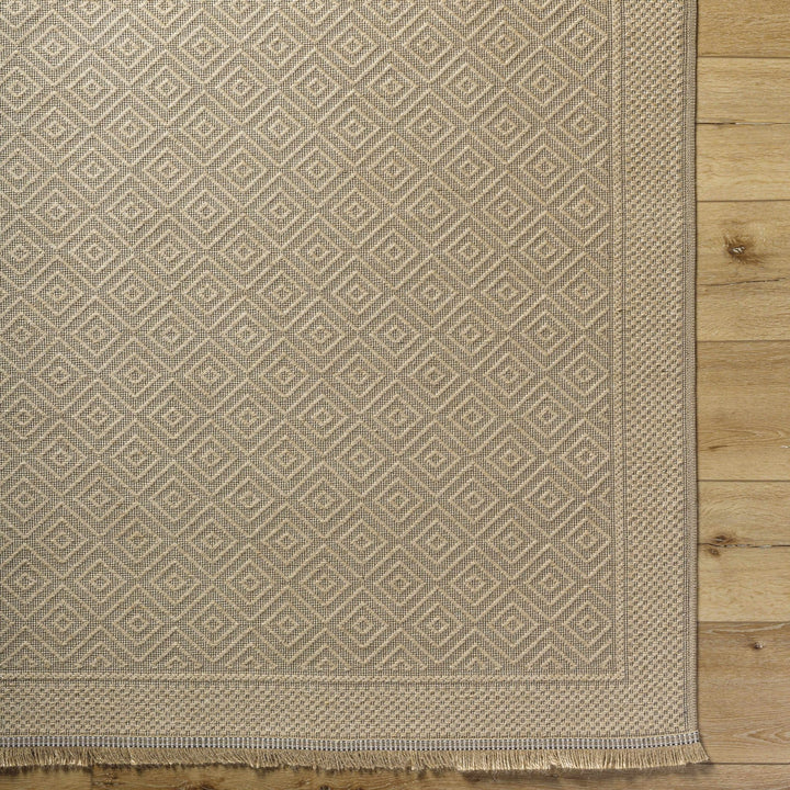 Modern Geometrical Design Beige Machine Woven Jute Area Rug - The Rug Decor