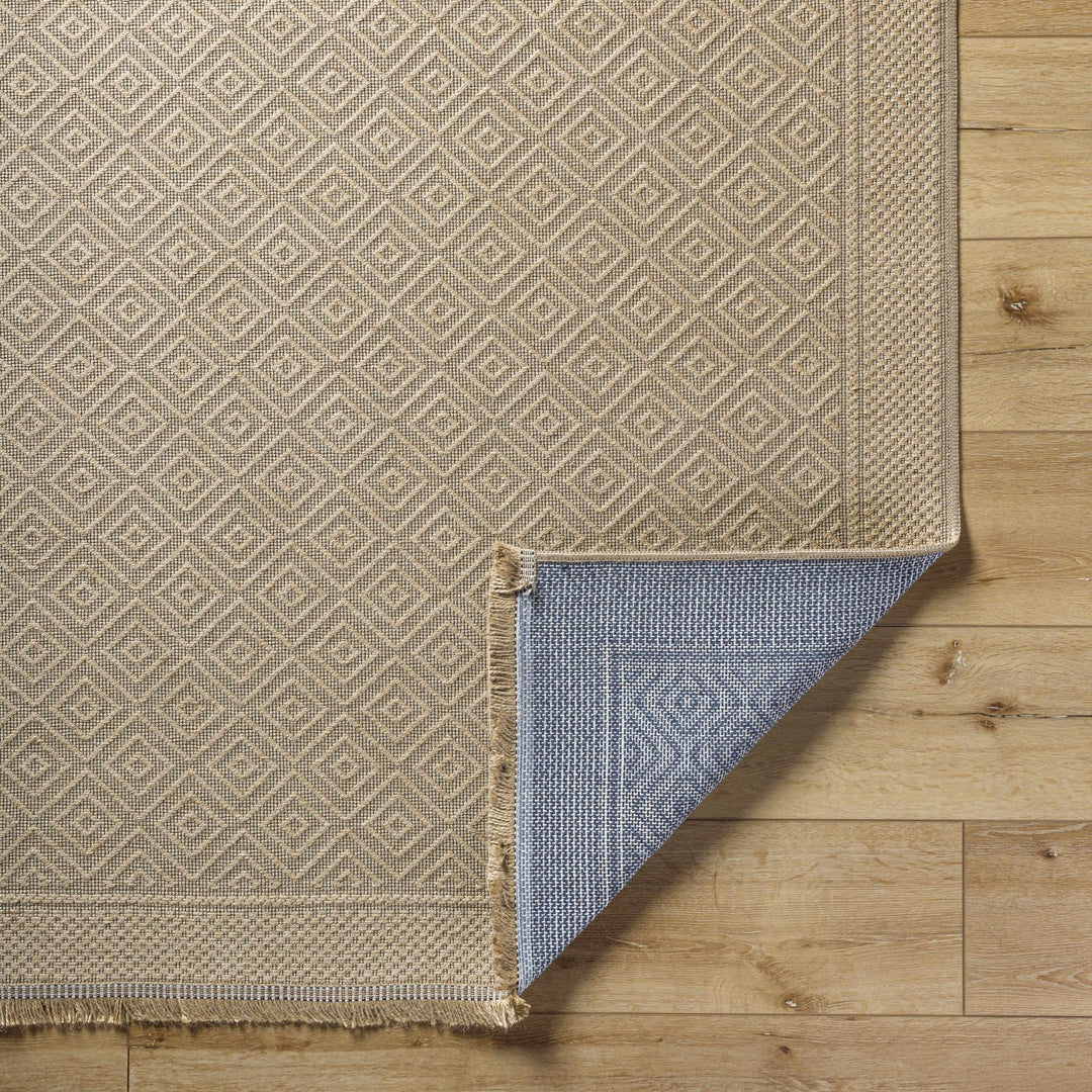 Modern Geometrical Design Beige Machine Woven Jute Area Rug - The Rug Decor