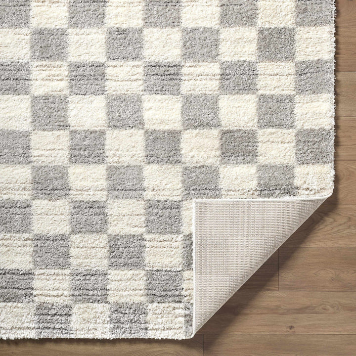 Modern Geometrical Design Cream And Gray Machine Woven Area Rug - The Rug Decor