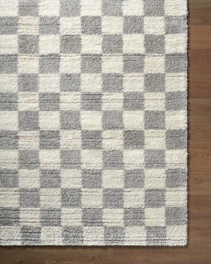 Modern Geometrical Design Cream And Gray Machine Woven Area Rug - The Rug Decor