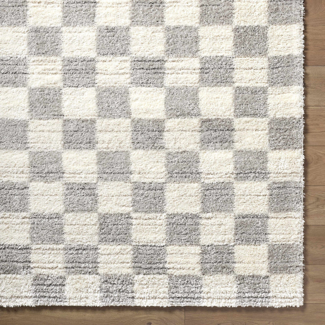 Modern Geometrical Design Cream And Gray Machine Woven Area Rug - The Rug Decor