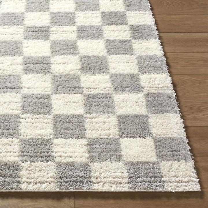 Modern Geometrical Design Cream And Gray Machine Woven Area Rug - The Rug Decor