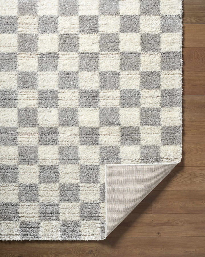 Modern Geometrical Design Cream And Gray Machine Woven Area Rug - The Rug Decor