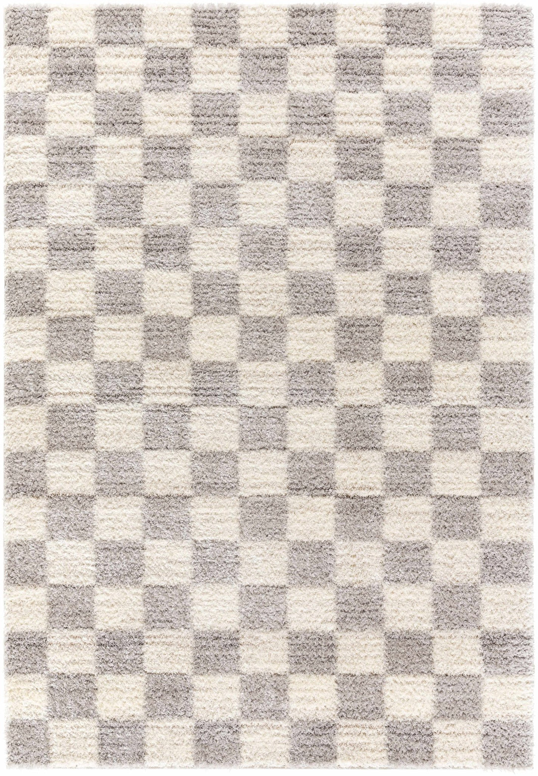Modern Geometrical Design Cream And Gray Machine Woven Area Rug - The Rug Decor
