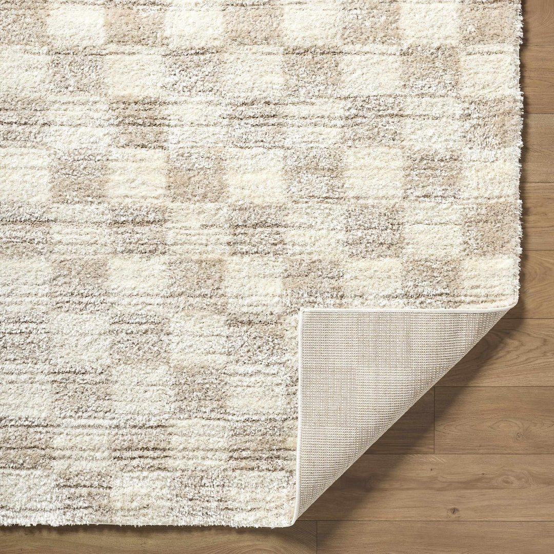 Modern Geometrical Design Cream Machine Woven Area Rug - The Rug Decor