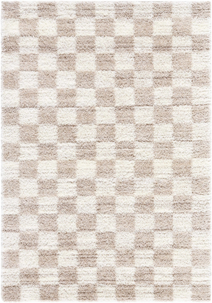 Modern Geometrical Design Cream Machine Woven Area Rug - The Rug Decor
