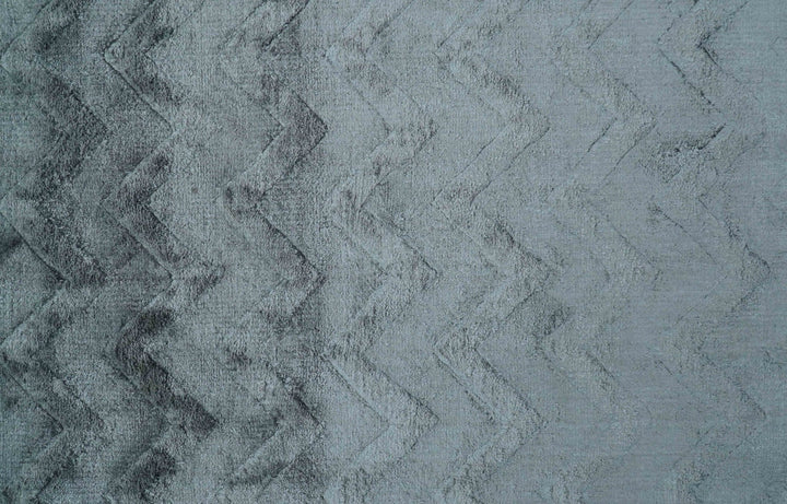 Modern Geometrical Design Dark Teal Hand Loom 9.5x13 Art Silk Area Rug - The Rug Decor