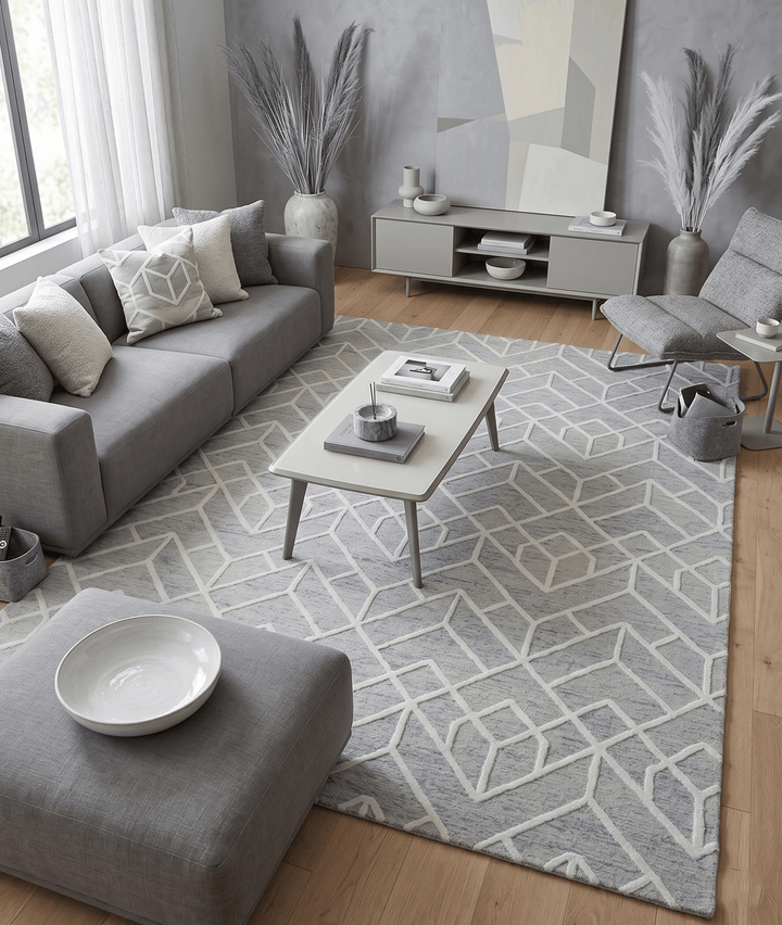 Modern Geometrical Design Hand Tufted Wool Area Rug - The Rug Decor