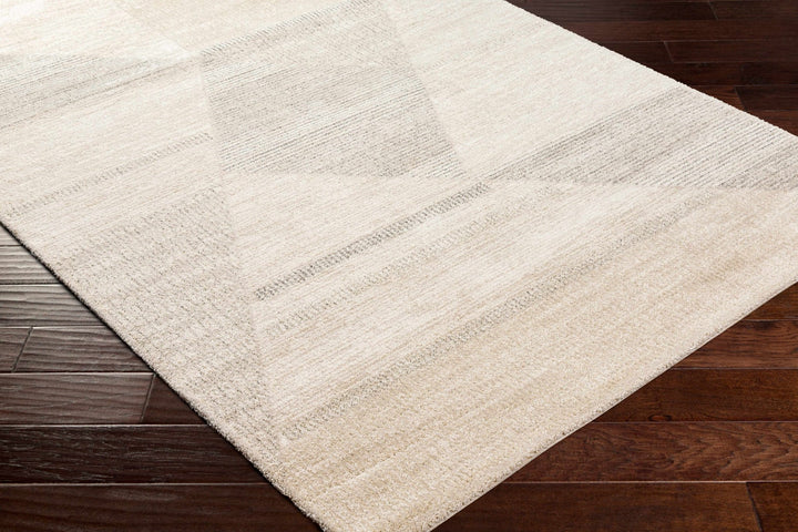 Modern Geometrical Design Ivory Machine Woven Rug - The Rug Decor