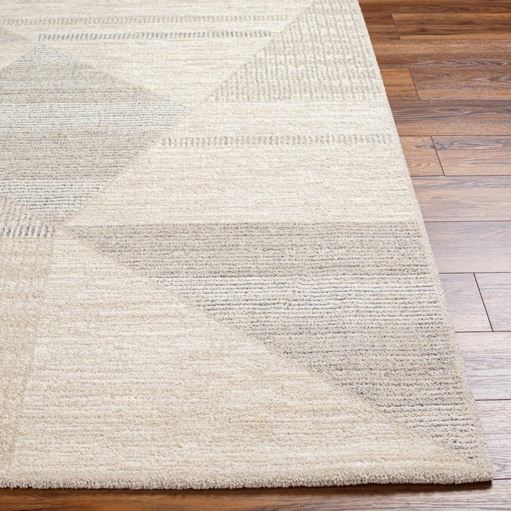 Modern Geometrical Design Ivory Machine Woven Rug - The Rug Decor