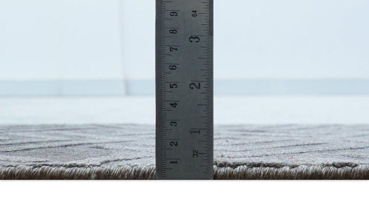 Modern Geometrical Design Silver Hand Loom 10x13 Art Silk Area Rug - The Rug Decor