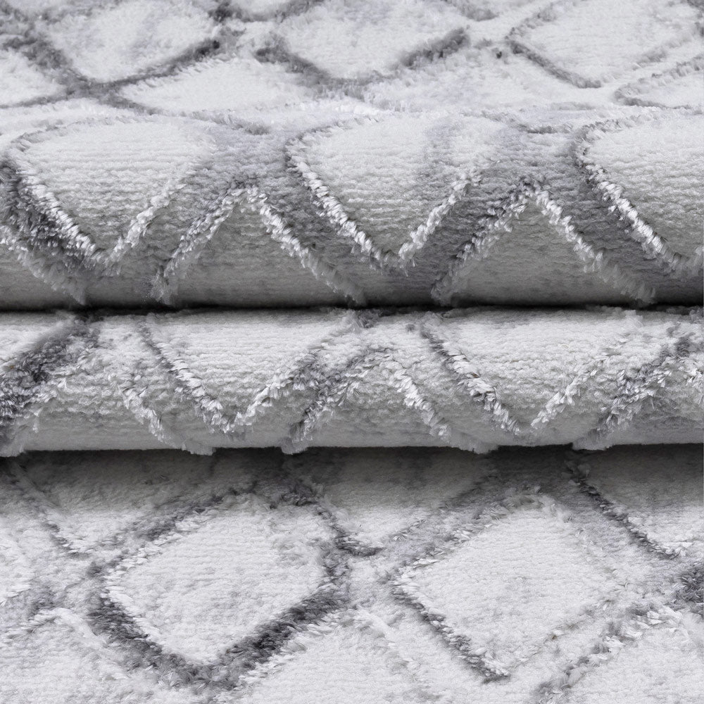 Modern Geometrical Design White Machine Washable Rug - The Rug Decor