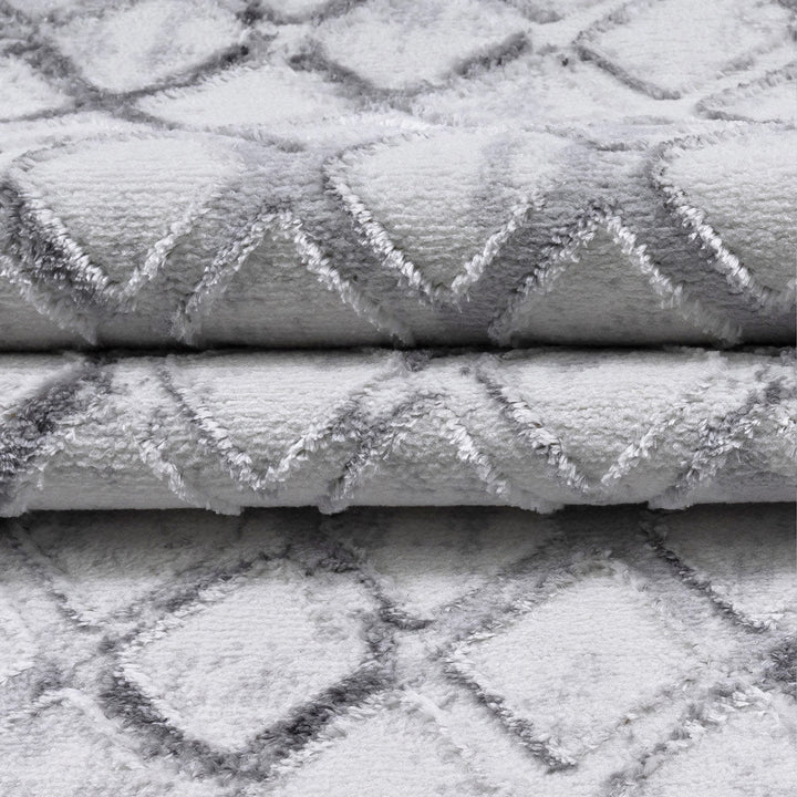 Modern Geometrical Design White Machine Washable Rug - The Rug Decor