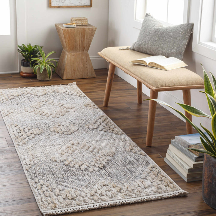 Modern Geometrical Gray, Silver and Charcoal high low texture area rug - The Rug Decor