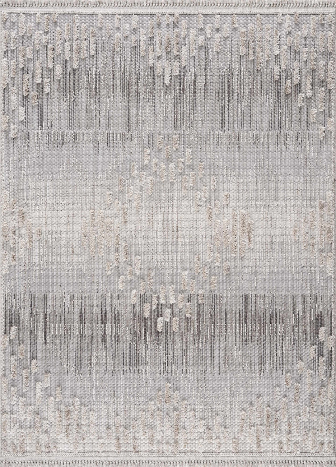Modern Geometrical Gray, Silver and Charcoal high low texture area rug - The Rug Decor