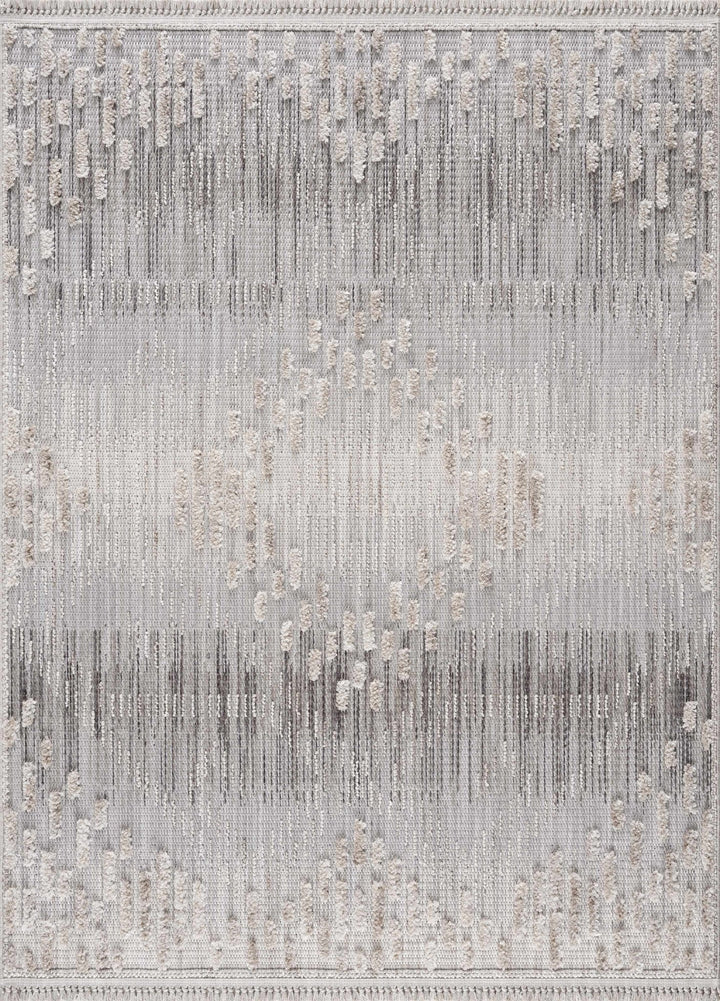 Modern Geometrical Gray, Silver and Charcoal high low texture area rug - The Rug Decor