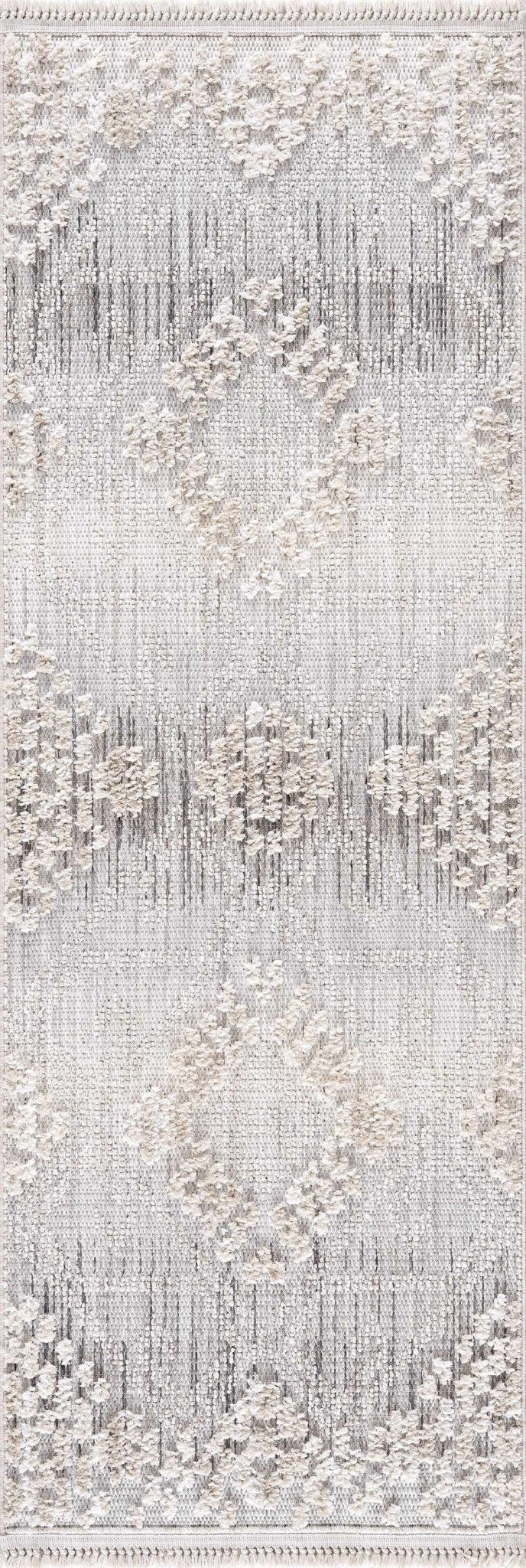 Modern Geometrical Gray, Silver and Charcoal high low texture area rug - The Rug Decor