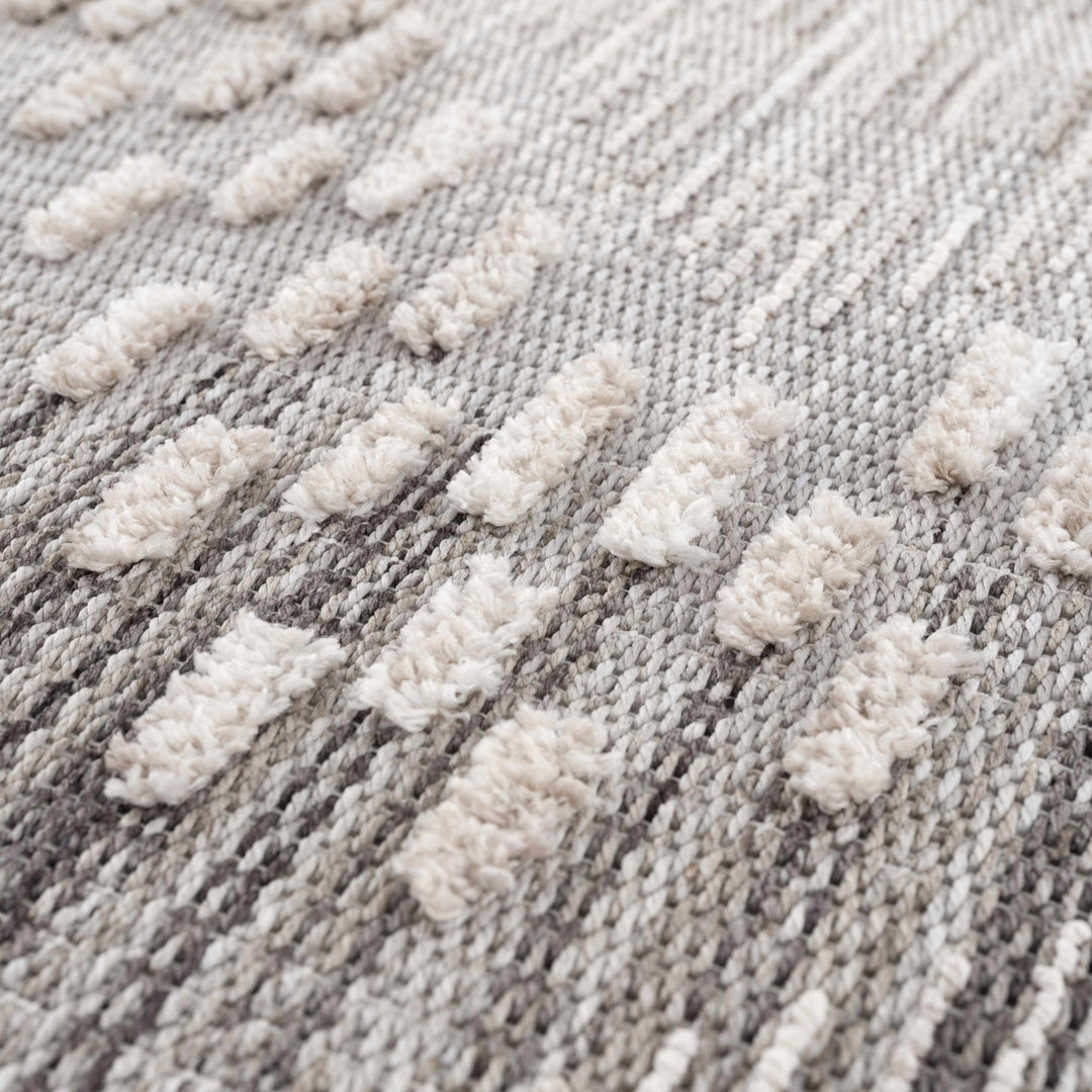 Modern Geometrical Gray, Silver and Charcoal high low texture area rug - The Rug Decor