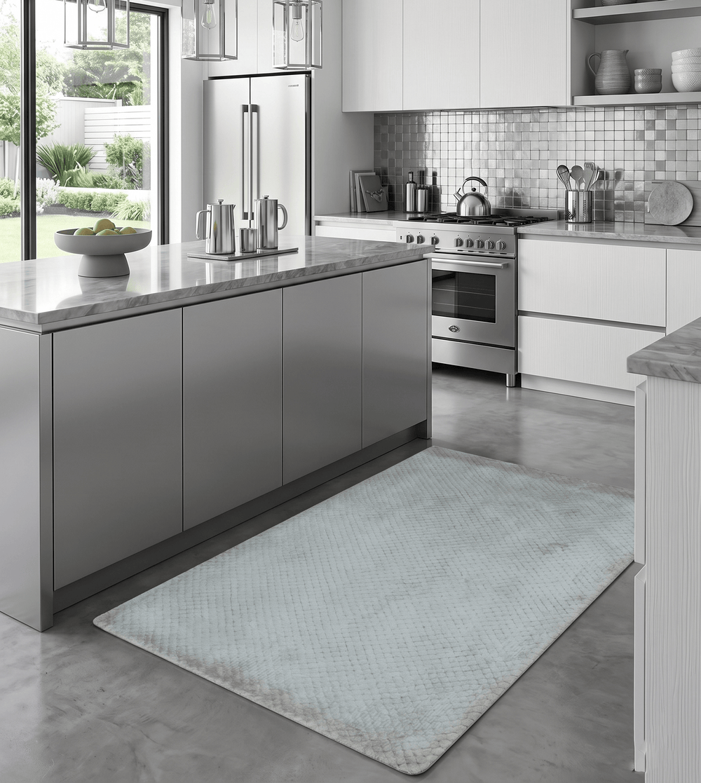 Modern Geometrical Hand Made 2x3 Silver Art silk Area Rug - The Rug Decor
