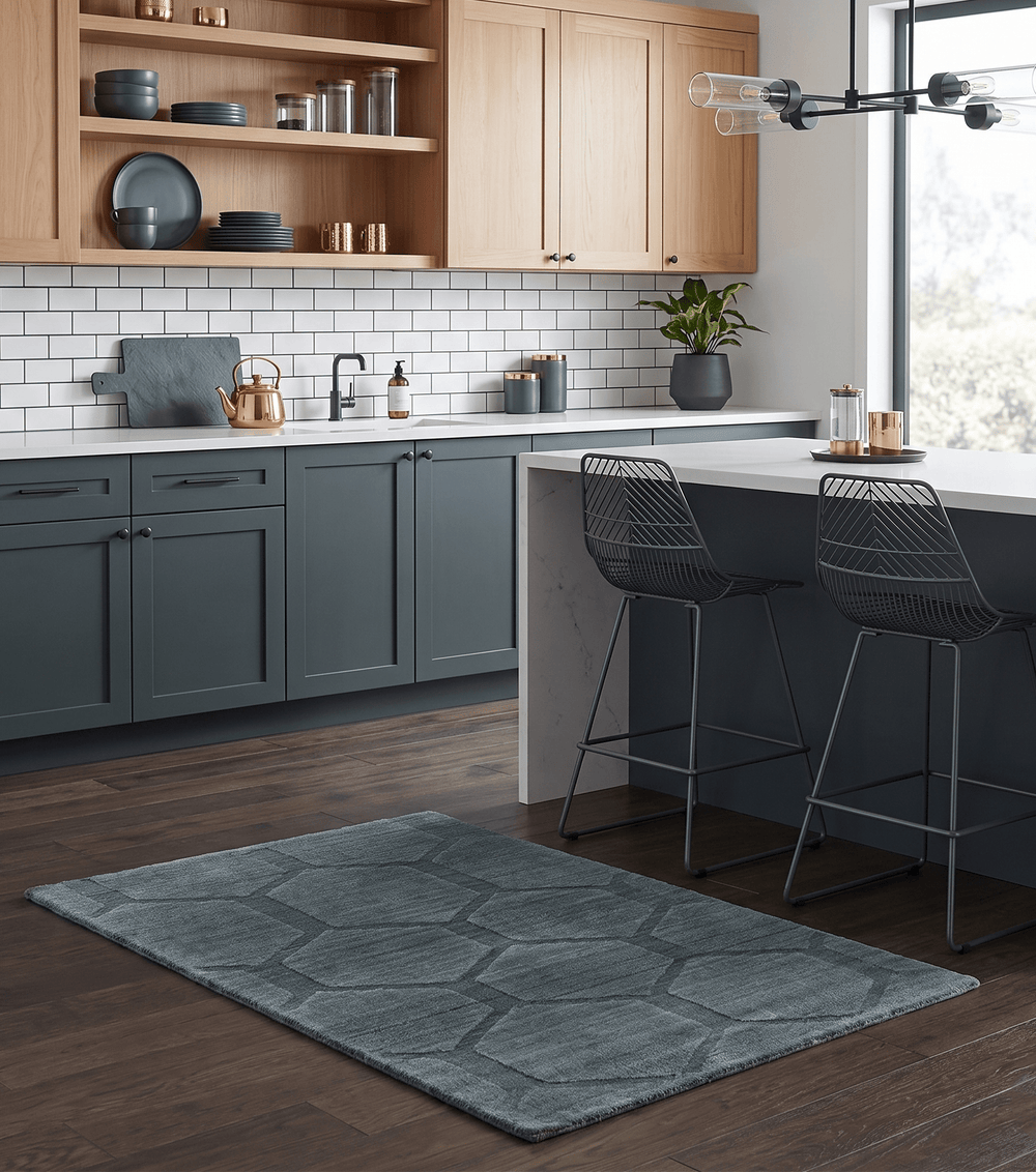 Modern Geometrical Hand Woven 2x3 Charcoal Art Silk Area Rug - The Rug Decor