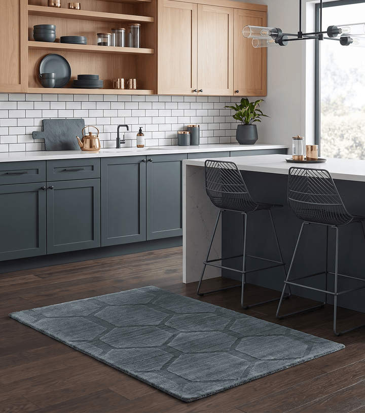 Modern Geometrical Hand Woven 2x3 Charcoal Art Silk Area Rug - The Rug Decor