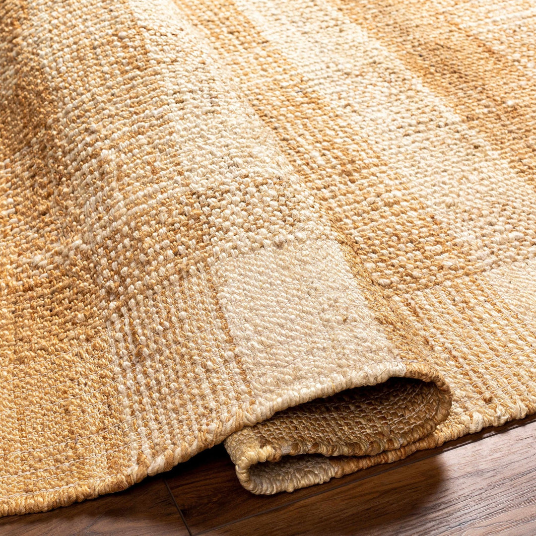 Modern Geometrical Hand Woven Gold and Beige jute area rug - The Rug Decor