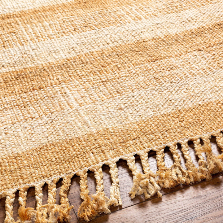 Modern Geometrical Hand Woven Gold and Beige jute area rug - The Rug Decor