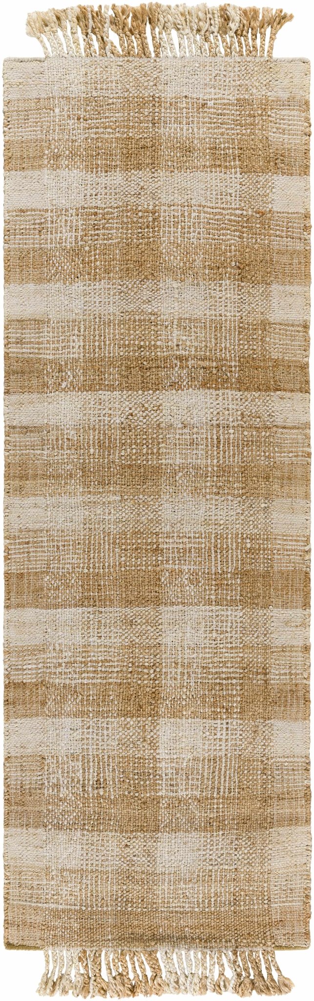 Modern Geometrical Hand Woven Gold and Beige jute area rug - The Rug Decor