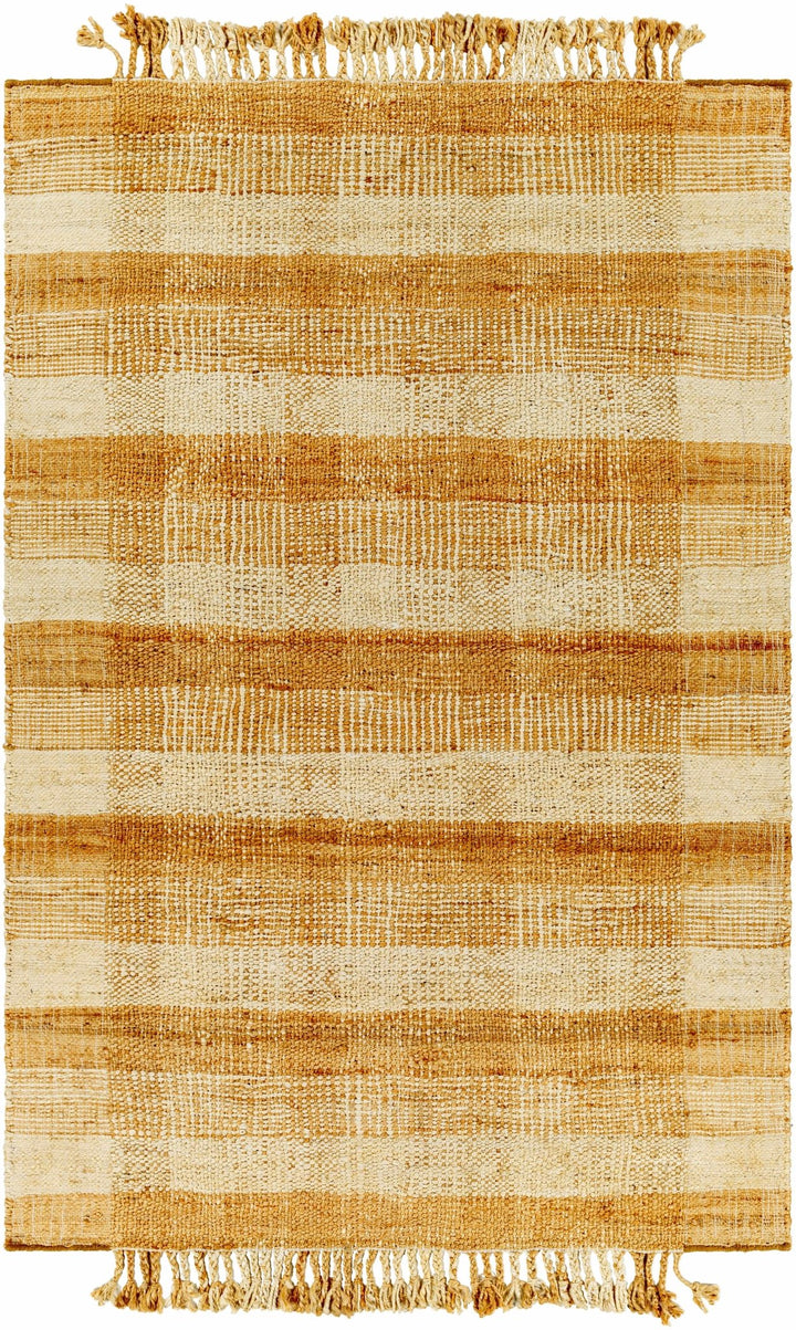 Modern Geometrical Hand Woven Gold and Beige jute area rug - The Rug Decor